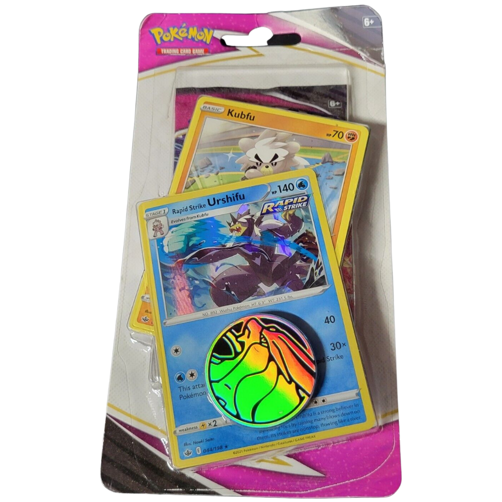 Pokemon TCG: Sword & Shield Fusion Strike - Premium Checklane: Rapid Strike Urshifu Blister Pack [Pokemon Cards]